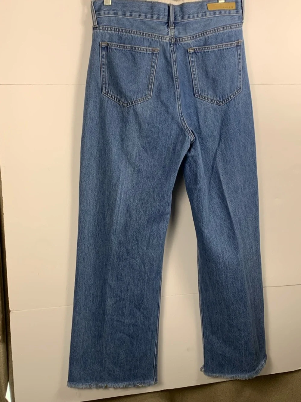 Cello Jeans Womens 11 Wide Leg Raw Hem Frayed Waist Blue Denim High Rise Y2K